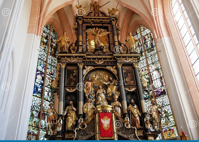 Basilica of St. Michael, Mondsee Mondsee/Austria - June 2 2019: Detail of the Altar at the Interior ... photo