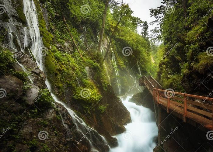 Wimbachklamm Beautiful Torrent with Silky Water Effect at Famous Wimbachklamm ... photo