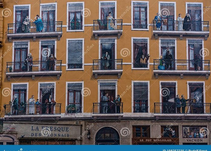 Fresque des Lyonnais Lyon, France - Sep 28, 2020: Mur Des Canuts is the Biggest Fresco ... photo