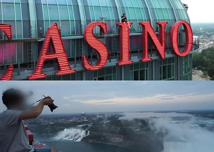 Casino Niagara Authorities examining video showing roof climbers atop Fallsview ... photo