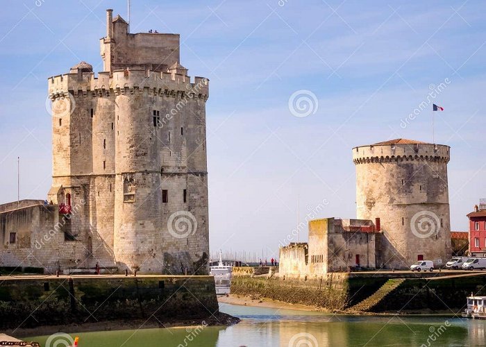 Tower of the Lantern Saint Nicolas and Chain Tower in La Rochelle, France Editorial ... photo