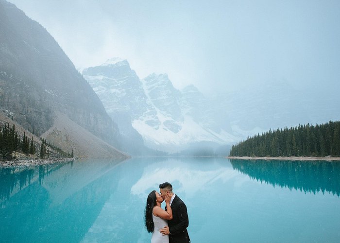 Peyto Lake Moraine Lake Engagement Photos | Lake Louise Engagement Locations photo