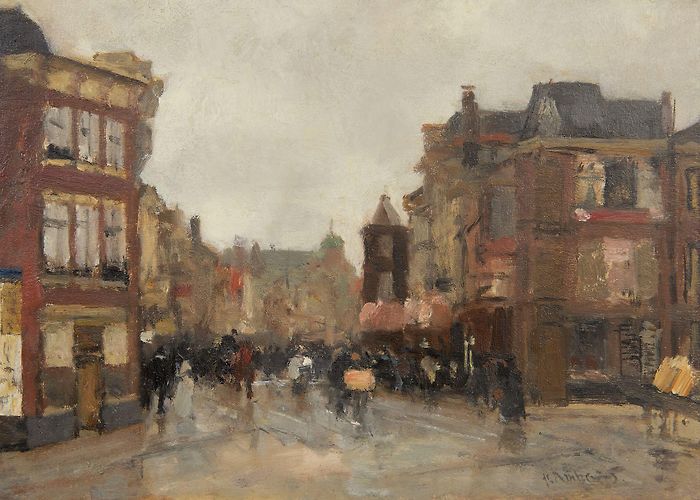 Kunsthandel R. Polak Floris Arntzenius | Paintings for Sale | A view of the Wagenstraat ... photo