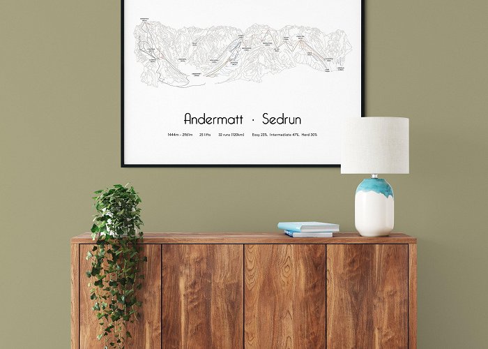 Val Val-Calmut Andermatt Sedrun Ski Arena Ski Piste Map Poster/print - Etsy photo