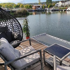 Hotel Reve flottant pour amoureux Houseboat Black et White Sauna à LʼIsle-Adam Exterior photo