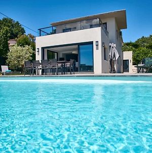 Modern Villa With Sea View And Pool For 10 People Cagnes-sur-Mer Exterior photo