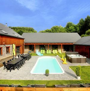 Beautiful Villa With Heated Outdoor Pool Sauna And Jacuzzi At A Large Forest Manhay Exterior photo